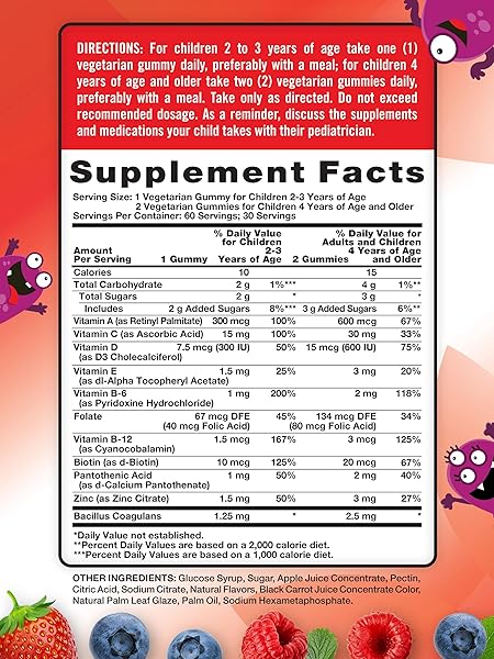 NATURE’S TRUTH KIDS MULTIVITAMIN GUMMIES WITH PROBIOTICS | 60 COUNT | BERRY PUNCH FLAVOR | VEGETARIAN, NON-GMO, AND GLUTEN FREE SUPPLEMENT