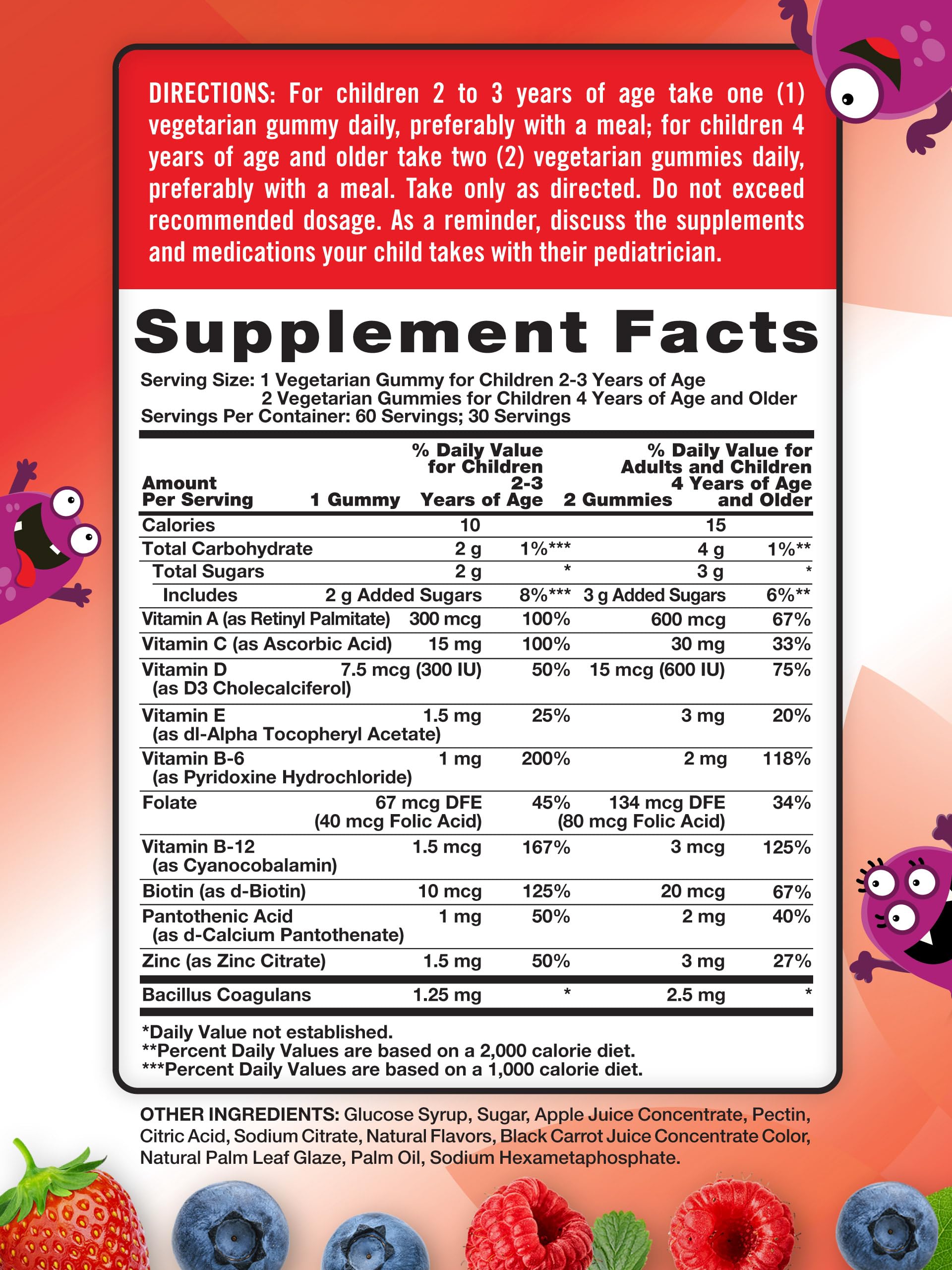 Nature's Truth Kids Multivitamin Gummies with Probiotics | 60 Count | Berry Punch Flavor | Vegetarian, Non-GMO, and Gluten Free Supplement