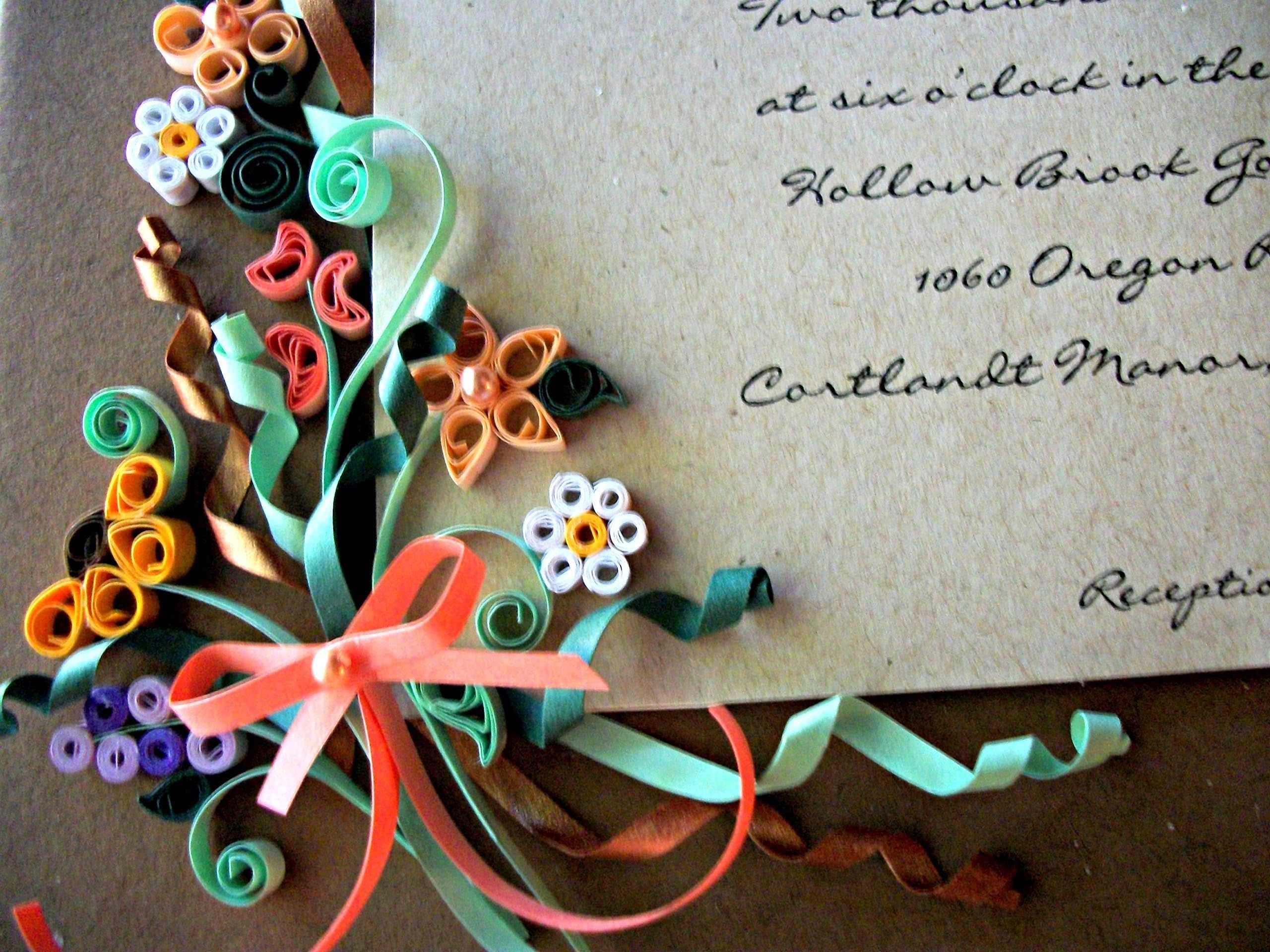 Quilled & Framed Wedding Invitation-8x10 / Custom Gift for Couple / SPRING BOUQUET
