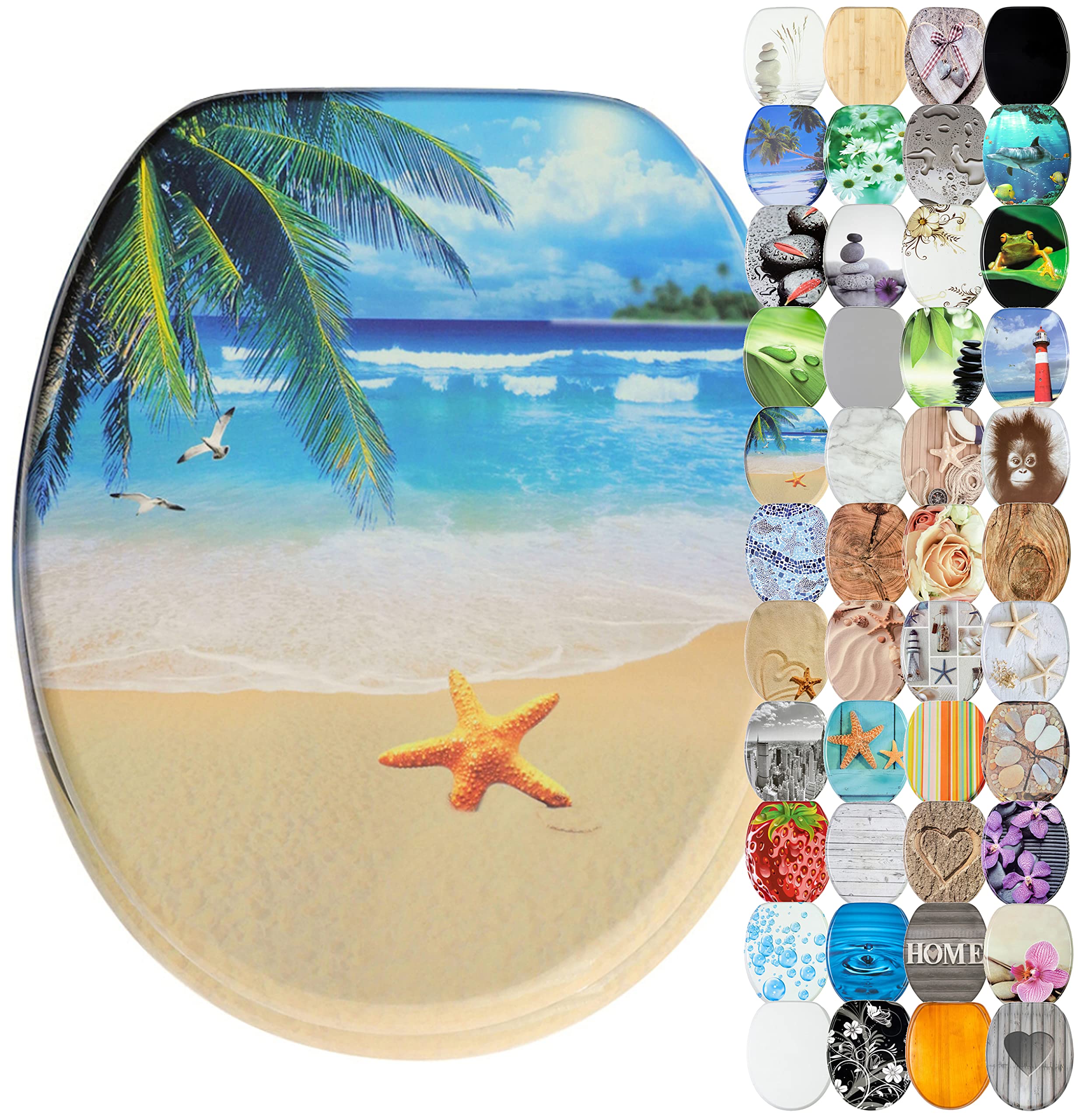 Sanilo Soft Close Toilet Seat, Wide Choice of New Toilet Seats, Stable Hinges, Easy to Mount (Malibu)