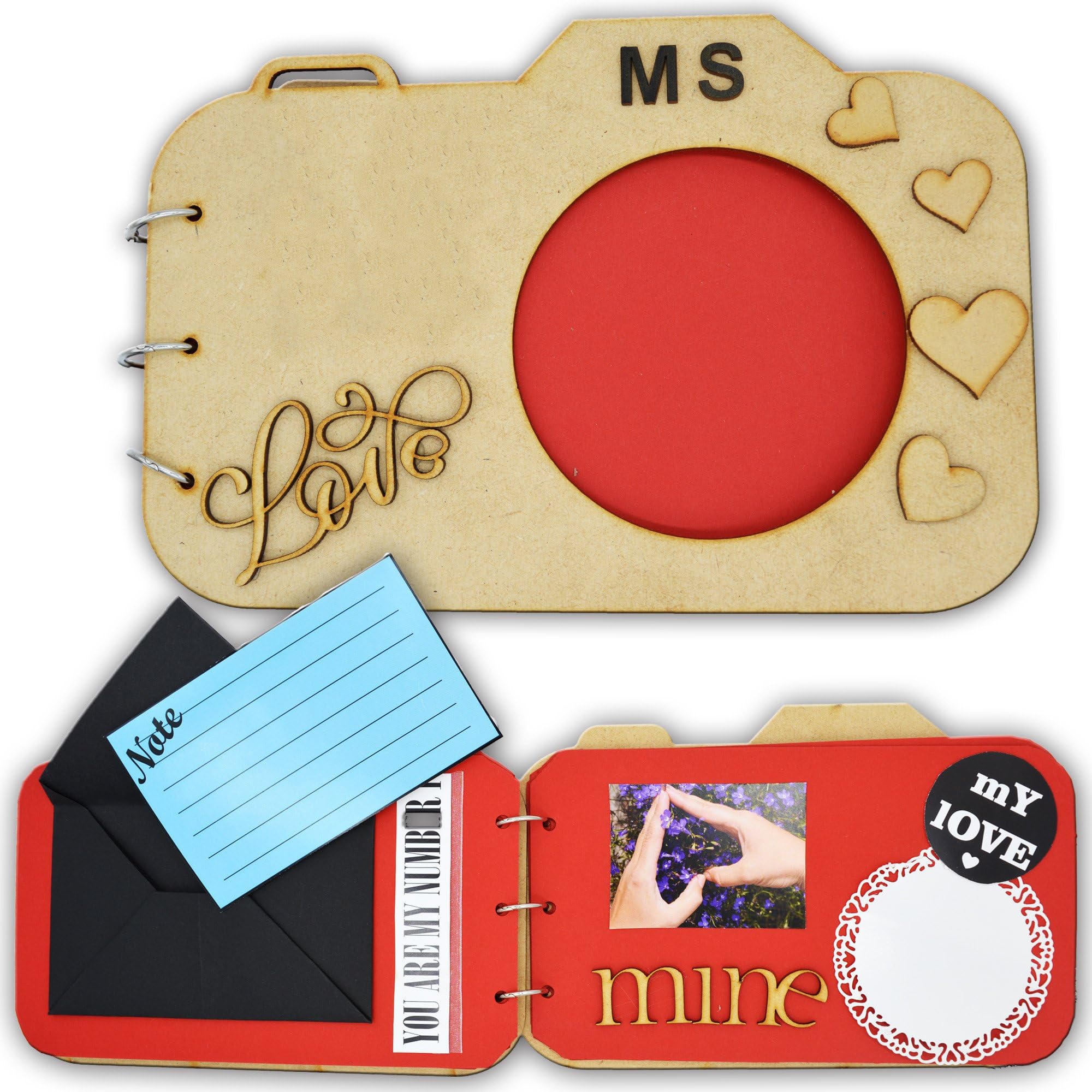 DecuT Romantic Love Scrapbook Album for Birthday/Scrapbook Album for Memories/Scrapbook Album for Love and Anniversary
