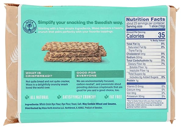 WASA SOURDOUGH RYE CRISPBREAD, 9.7 OZ