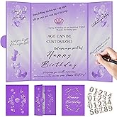 Pranski Purple 1st-99th Happy Birthday Party Decorations 18"x12" Birthday Guest Book for Men Women Suitable for All Ages Birthday Gifts Birthday Card