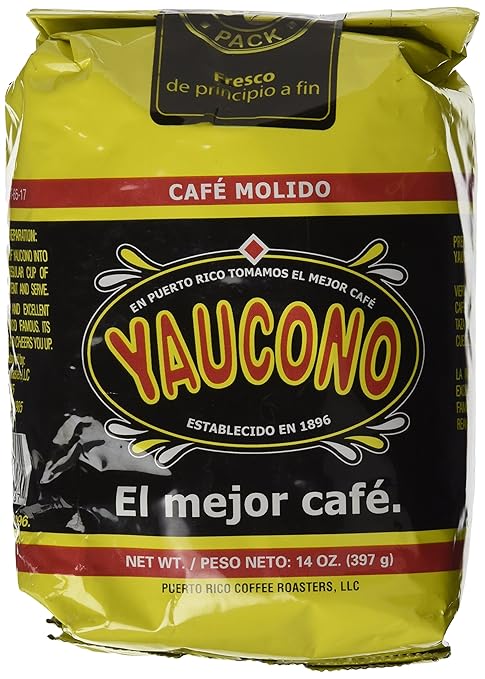 Cafe Yaucono Ground Coffee Puerto Rican, 14 Ounce Bag (Pack of 2)
