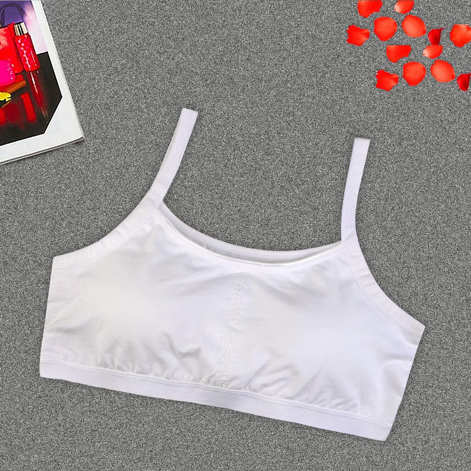 BOOPH Big Girls Training Bra 4 Pack Strap Cotton Padded Beginner Crop