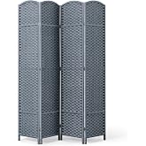 JOSTYLE Outdoor Privacy Screen 4-Panel Folding Room Divider Space Partition | 67"H 64"W fade-resistant PP yarn pine wood frame,freestanding, foldable, indoor balcony patio deck garden privacy partition