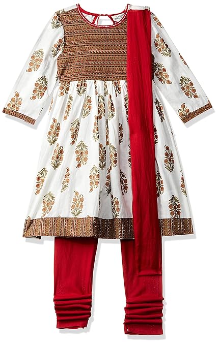 Girl's Cotton a-line Salwar Suit Set