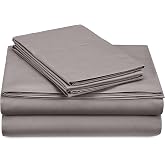 Amazon Basics 3-Piece 300 Thread Count Percale Cotton Sheet Set - Twin, Platinum, Solid