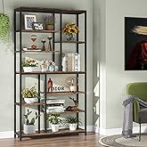 Tribesigns 79 inches Tall Bookshelf Bookcase, 8-Tier Staggered Bookcase, Modern Freestanding Open Book Shelves, Wide Wood Eta