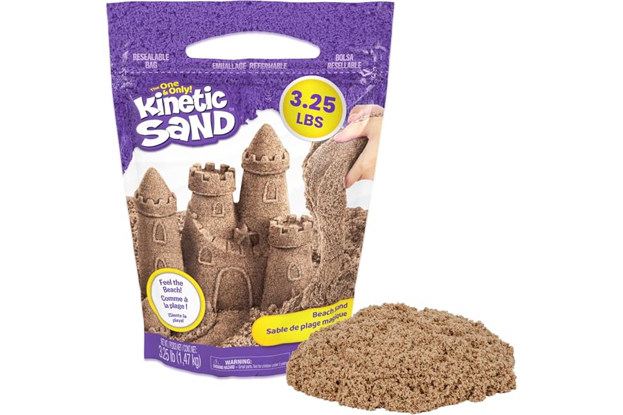 Kinetic Sand 3.25lb Beach Sand Amazon Exclusive, Sensory Toys, Ages 3+ | Moldable Play Sand with Realistic Texture, Refill Pl