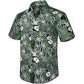 Enlision Men's Hawaiian Shirt Short Sleeve Casual Summer Beach Aloha Shirt Floral Button Down Tropical Hawaii Shirts