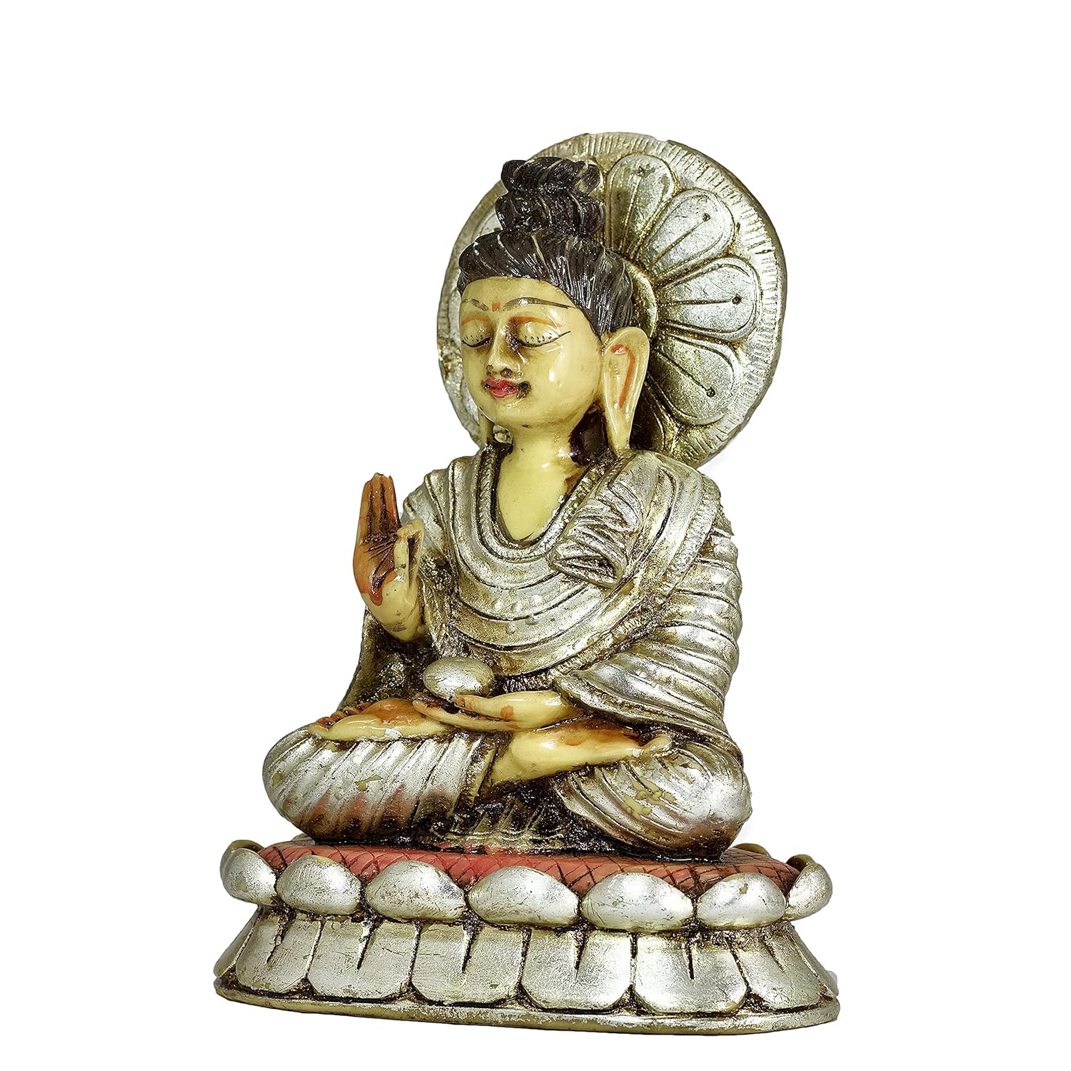 Buy ALLURE HOME Resin Buddha Silver Work, Buddha Lord Collectible