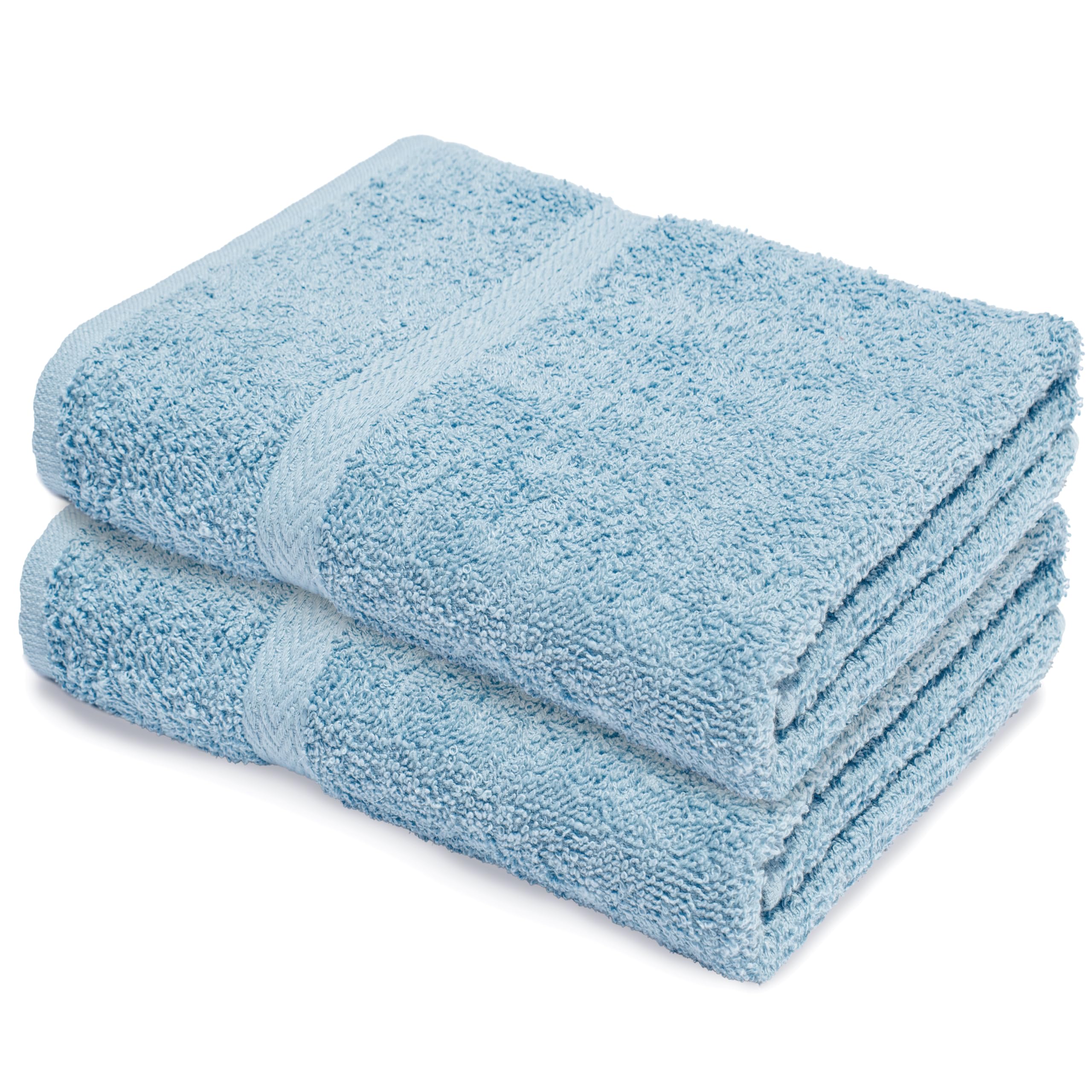 Makooz 2 Pc Bath Sheets Extra Large Towels Set - 500 GSM 100% Natural Ring Spun Egyptian Cotton - Absorbent, Quick Dry & Soft. Jumbo Luxury Bathroom Linen for Home Hotel and Spa - Sky Blue 90X145 CM