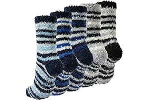 BenSorts Men Fuzzy Slipper Socks with Grips Non Slip Sole Warm House Socks Christmas Gifts