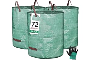 SAWOWKUYA 3 Pack 72 Gallon Reusable Yard Waste Bags Heavy Duty Lawn and Leaf Bags Yard Waste Container Garden Grass Bags