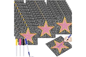 Chivao 60 Sheets Movie Night Bulletin Board Classroom Star Decor 11 Inches Large Red Carpet Movie Star Stickers with Pens DIY Classroom Bulletin Board Decor for Welcome School Chalkboard Wall
