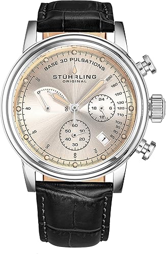 stuhrling men's stainless steel chronograph watch