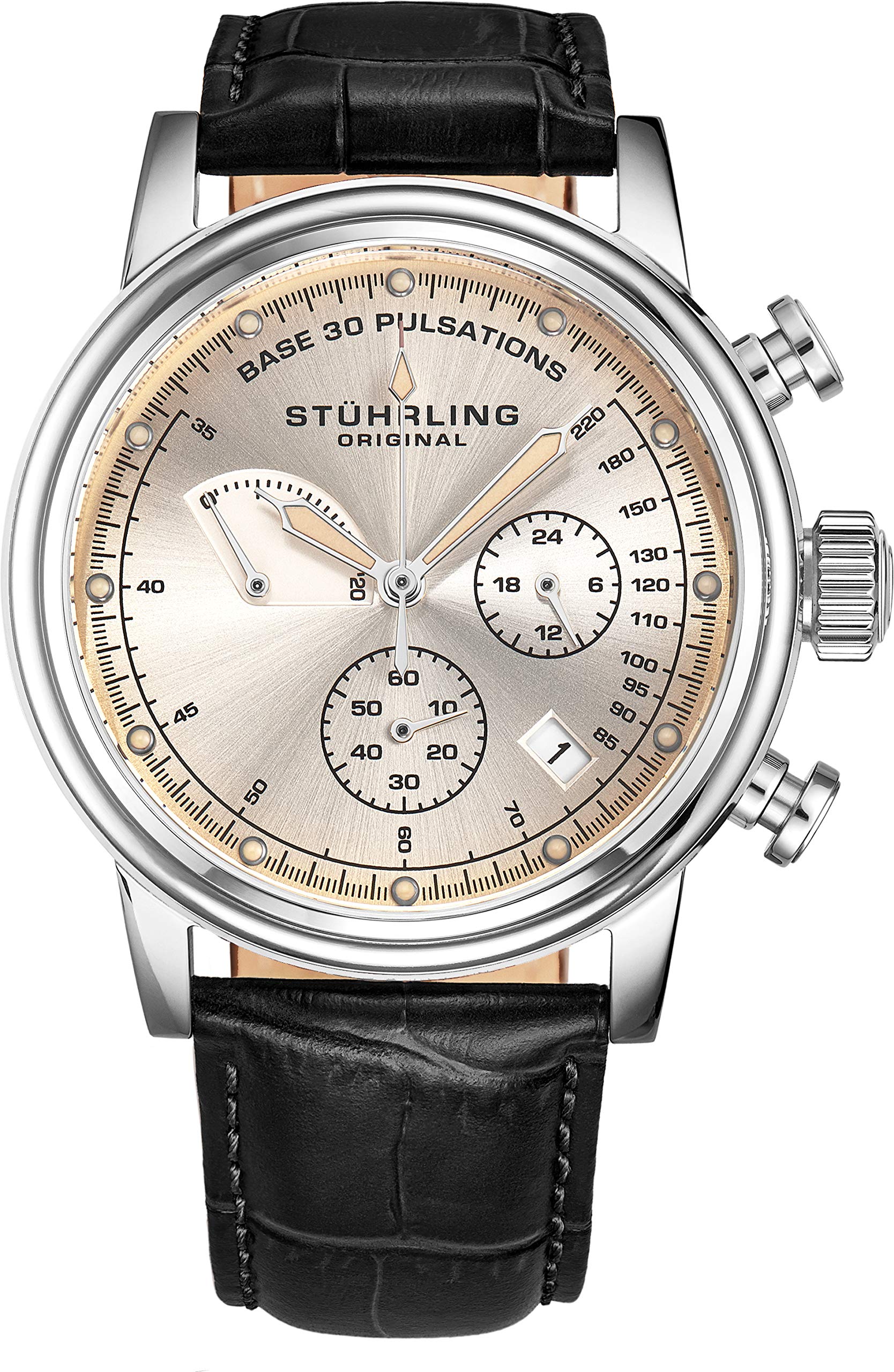 Leather Relojes Stuhrling Amazon Stuhrling Original Mens Black