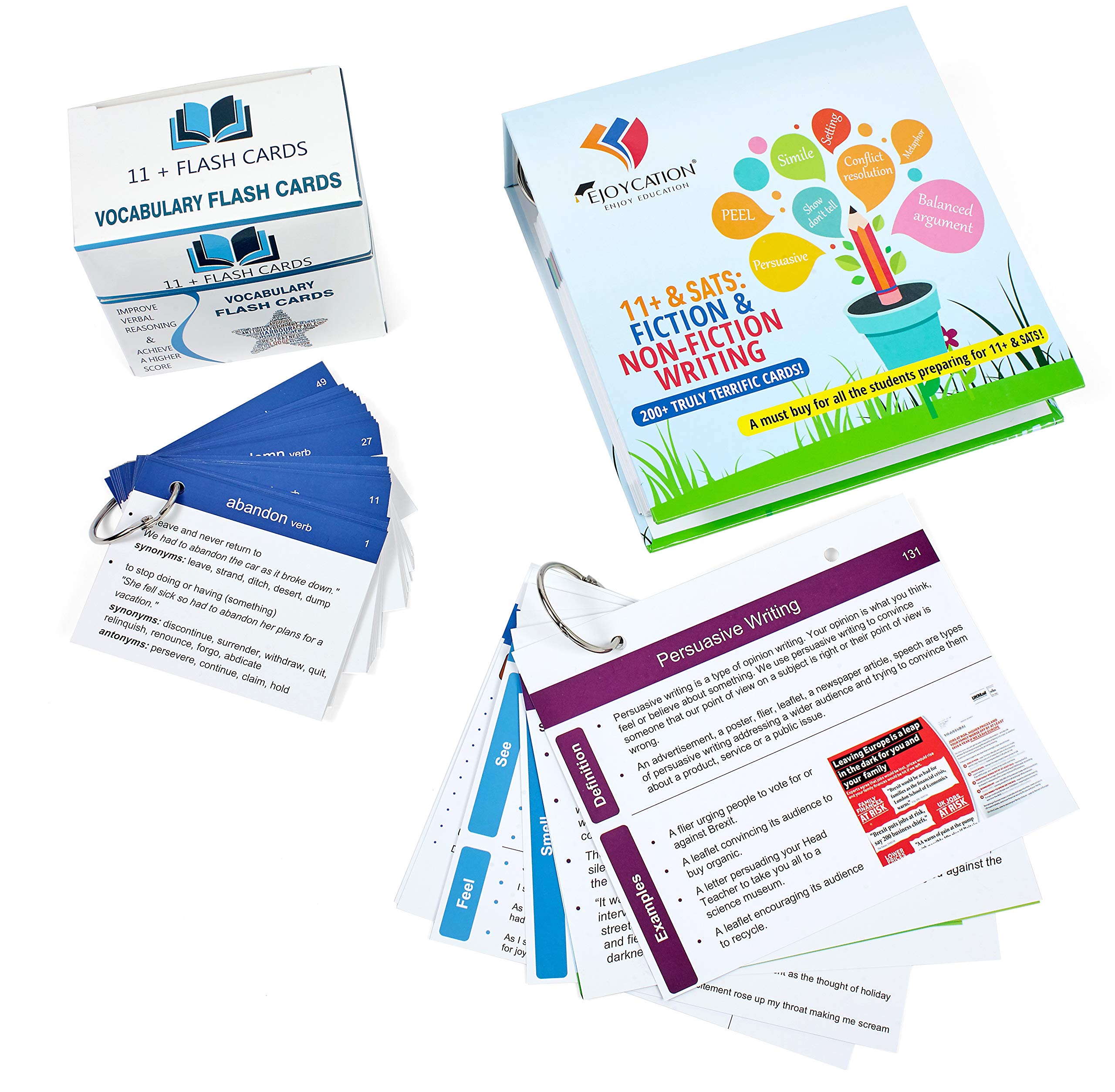 Combo Pack "Eleven Plus: Vocabulary Flash Cards" and "11+ & SATS: Fiction & Non-Fiction Writing"