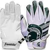 Franklin Sports Youth NCAA Football Receiver Gloves - Receiver Gloves for Kids - NCAA Team Logos and Silicone Palm - Youth Pair - Great for Games & Costumes