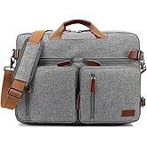 CoolBELL Convertible Backpack Messenger Shoulder bag Laptop Case Handbag Business Briefcase Multi-functional Travel Rucksack Fits 15.6 Inch Laptop For Men/Women (Grey)