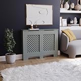 Vida Designs Oxford Radiator Cover Olive Grey Medium H82xW111xD19cm