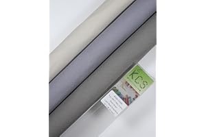 KCS 3 pc of 15" x 18" Counted Cross Stitch Cotton Aida Cloth Needlework Rolled Fabric Box,18CT,Pearl Grey+Light Steel Grey+Medium Grey