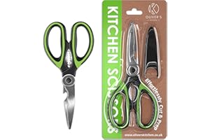 Oliver's Kitchen ® Kitchen Scissors - Super Sharp & Heavy Duty Kitchen Shears - Multifunctional with Built in Bottle Opener &