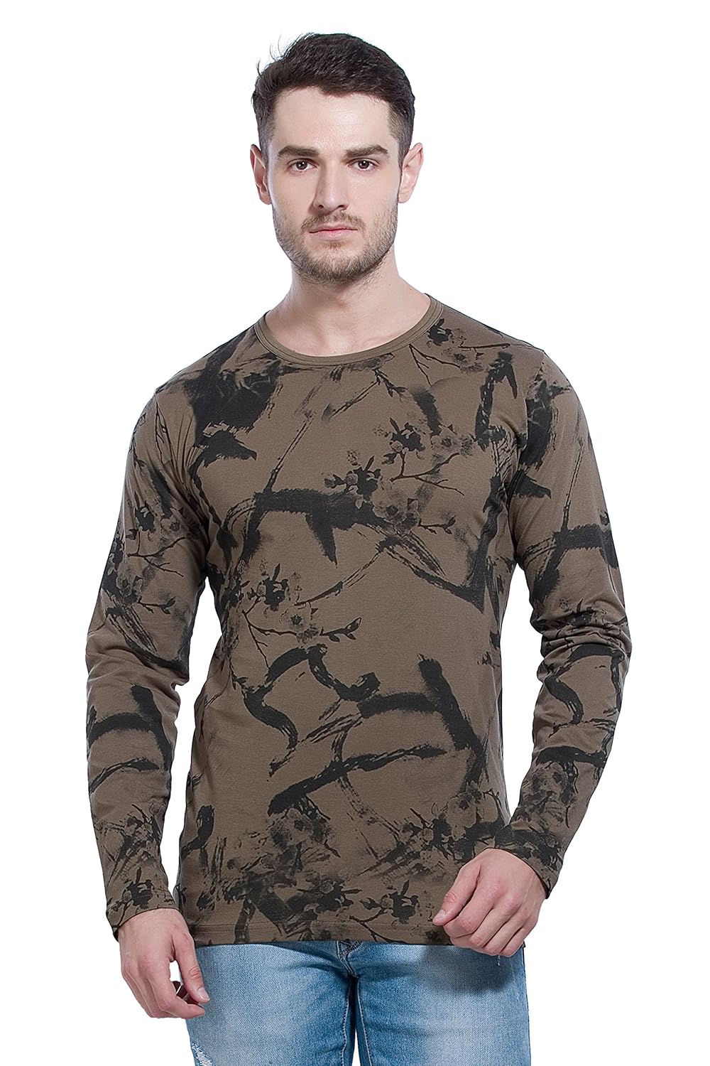 alan jones men's cotton full sleeves printed t-shirt