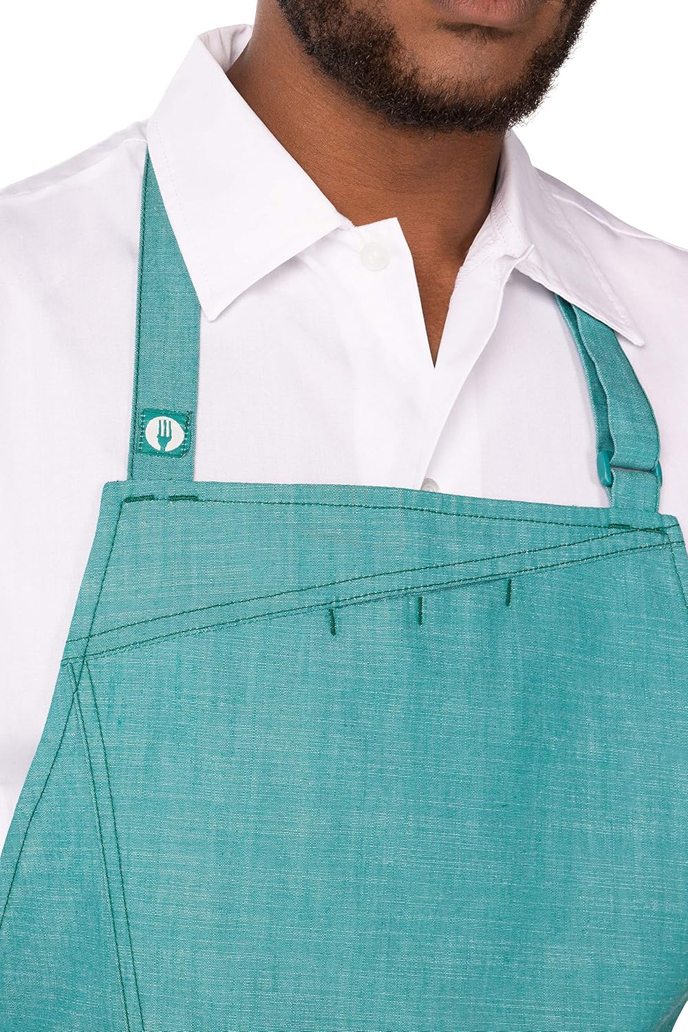 Chef Works Men's Medford Bib Apron, Jade, 31"L x 38"W: Clothing