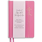 Manifestation Journal with Daily and Weekly Reflections | 90-Day Manifesting Journal for Goals and Habit Building | Luxe Linen Cover, 200 Pages, Ideal for Wellness Seekers & Goal Setters -Raspberry