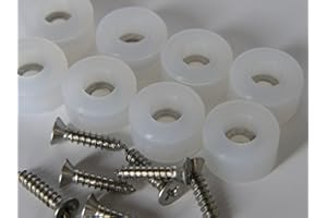 HIGH FALLS FURNITURE CO. Rubber Bumper Feet 1/2" DIA with Stainless Screws QTY 8, 24 (Black, White, Brown) (8, Clear)