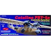 Guillow's PBY-5A Catalina Model Kit - Balsa Wood Flying Boat Plane | Build 'N Show series 2000 scale model, 45 1/2 in wingspan, amphibious PBY-5 display, premium quality made in the USA