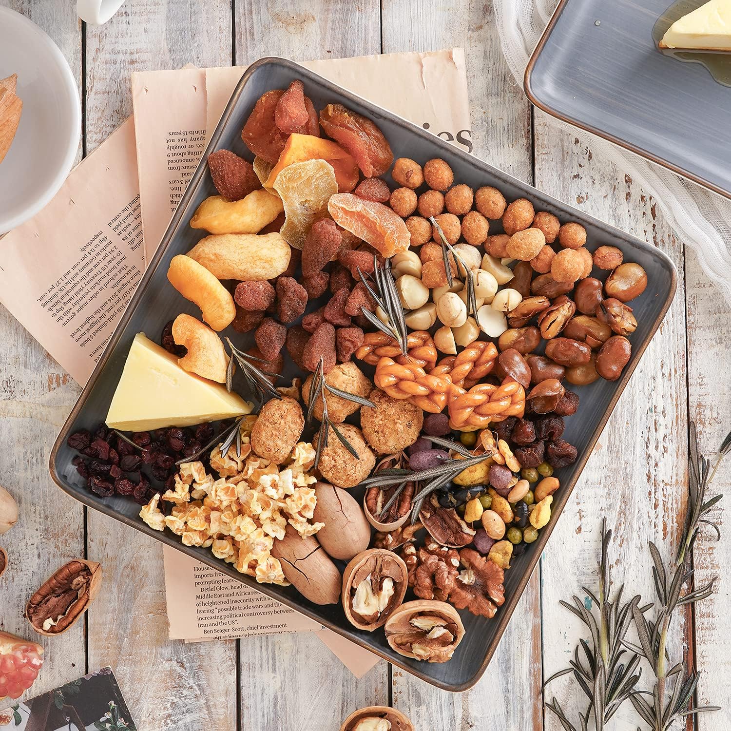  | Stone Lain Brushed Square Porcelain Dinnerware Set, Service For 4, Gray: Dinnerware Sets