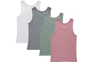 Hanes Girl's Originals Tank Pack, Supersoft Tank Top for Girls, Modal Stretch Rib Tanks, 4-Pack