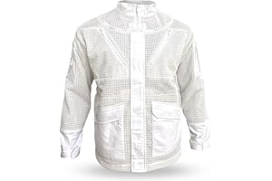 Apis Tactical Pro Ventilated Bee Keeper Jacket for Men & Women – Sting Resistant, Ventilated Cotton Mesh, Bee Protective Gear for Hive Inspections – White Bee Jacket, White, XL