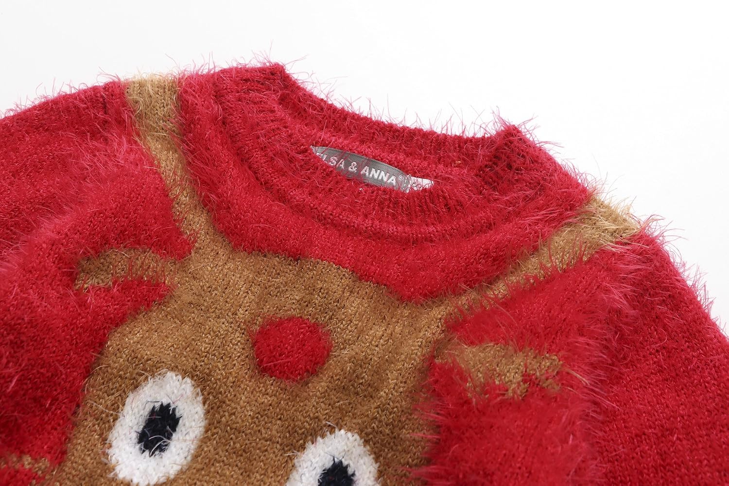 ELSA & ANNA UK Girls Children Kids Christmas Jumper Girls Xmas Jumpers Sweater REDJUM11 (RED, 5-6 Years) - Image 4