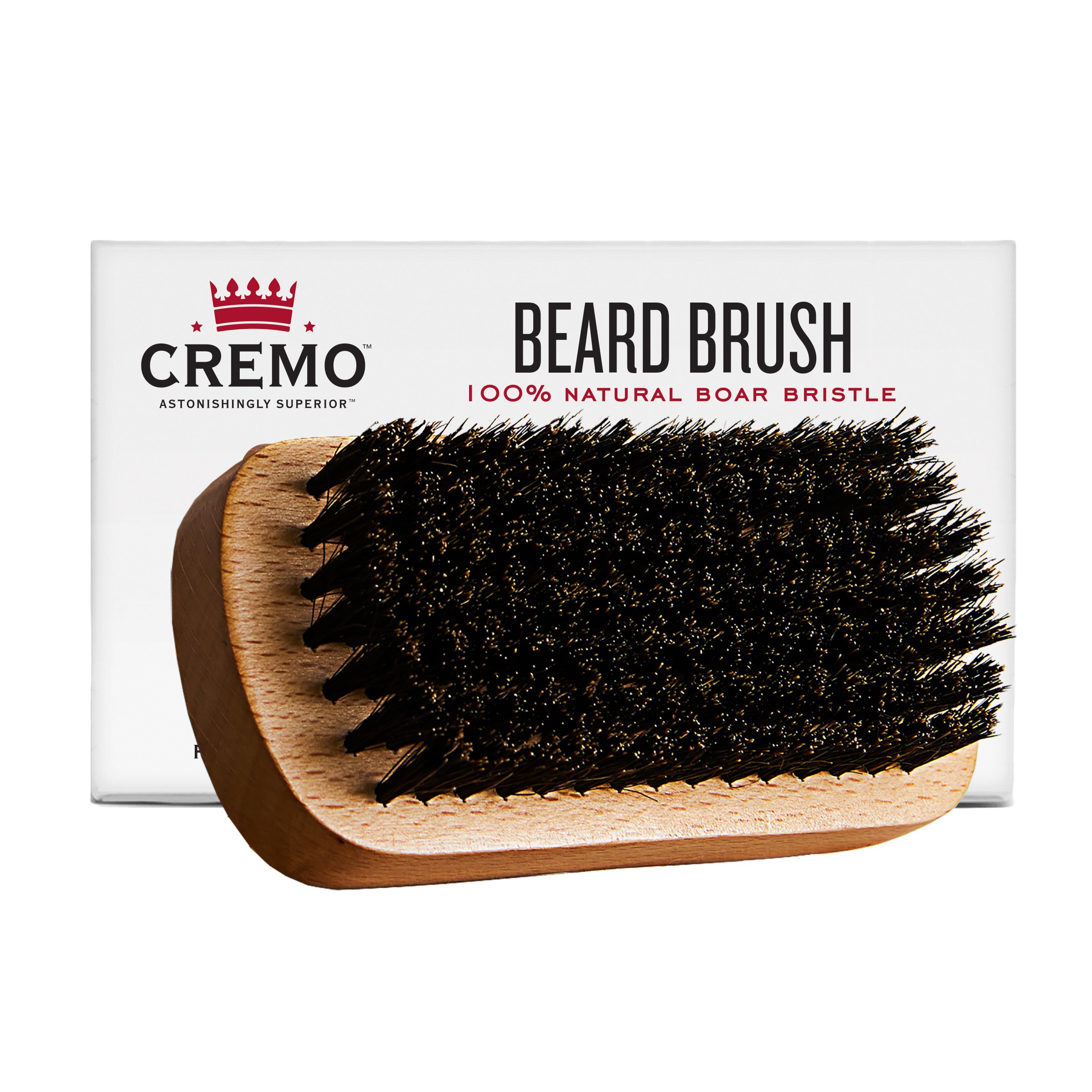 Cremo 100 Boar Bristle Beard Brush With Wood Handle To Shape, Style