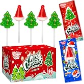 60 Pack Christmas Lollipops - Individually Wrapped Christmas Holiday Themed Hat And Tree Lollipops - Colorful Red &amp; Green Designs &amp; Delicious Flavor -Bulk Candy Use For Stocking Stuffers, Party Favor, Classroom &amp; Office Treats, Candy Jar Fillers