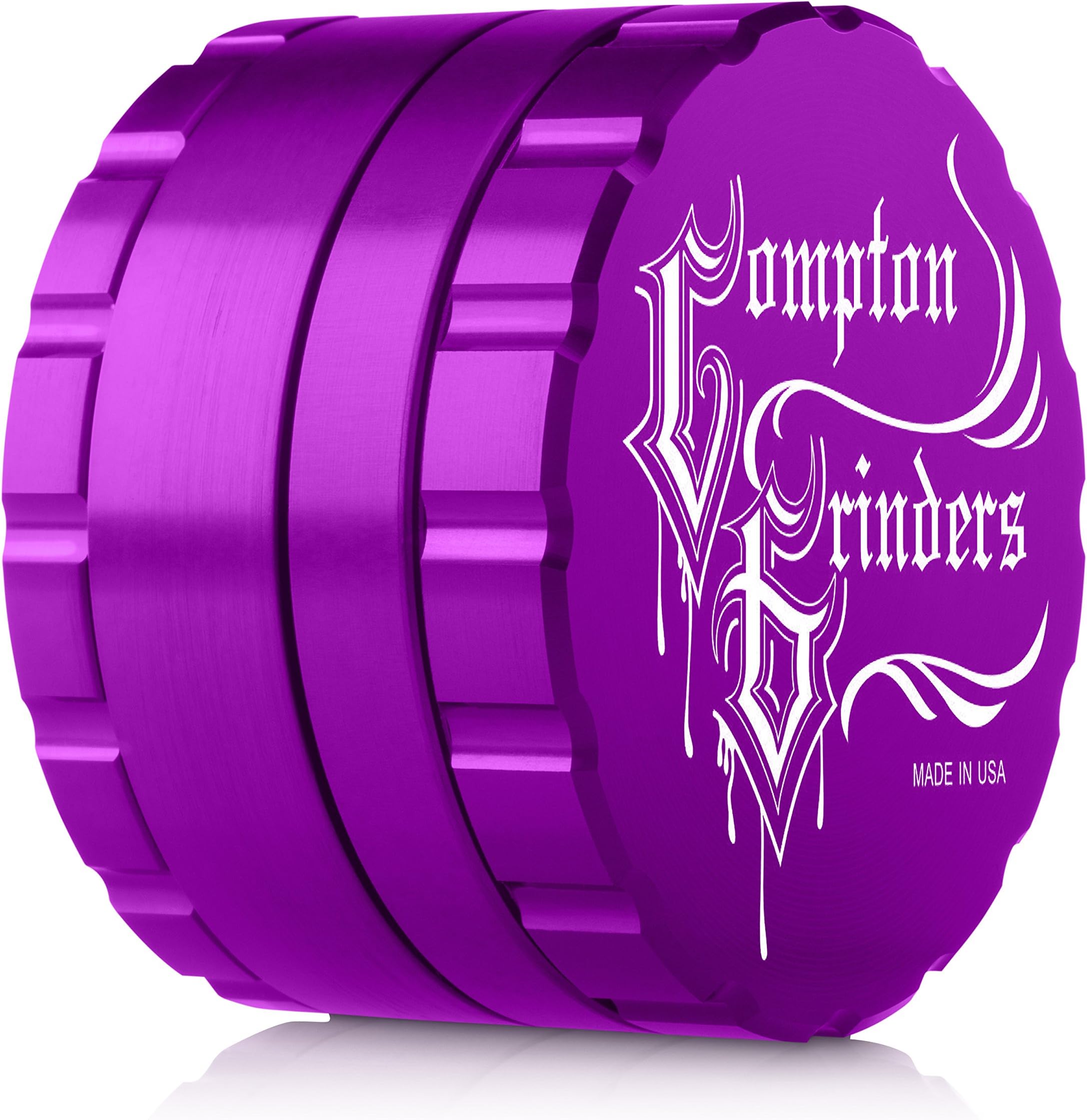 Compton Grinder 2.5" Four Piece Herb Grinder Purple, Swith 2 replacement screens