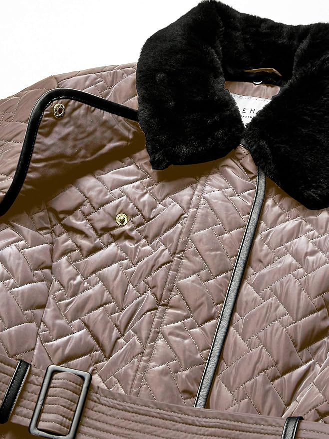 Cole Haan 可汗 中长款女式保暖棉服夹克 M码1折.68 海淘转运到手约¥321