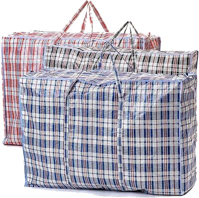 VIROSA Extra Large Laundry Bags Pack of 3 80cm x 60cm Red Black Blue