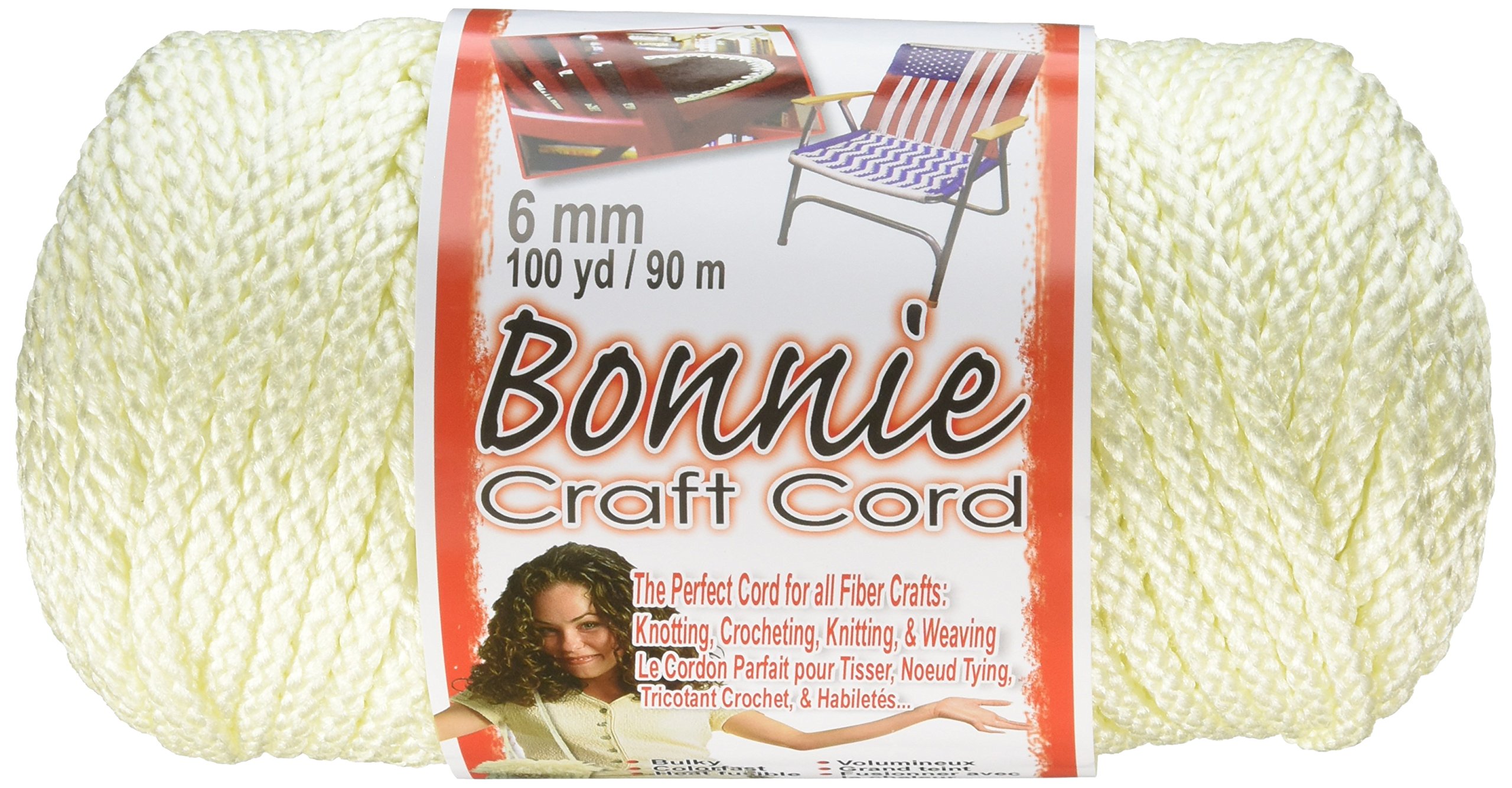 Pepperell polyolefin fiber Bonnie Macrame Craft Cord 6 mmx 100 yard-Ivory
