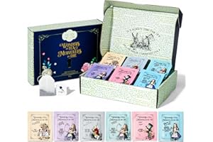 Alice’s Adventures in Wonderland, Wonder of Tea Gift Set, Tea Sampler includes 6 Flavours of Tea with Book Quotes and Illustr