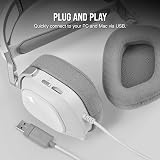 Corsair HS80 RGB USB Headset Dolby 7.1 Surround Sound iCUE PC White view 5