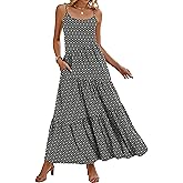 Naggoo Womens Summer Sleeveless Maxi Dresses Casual Beach Spaghetti Strap Long Dress Sundresses
