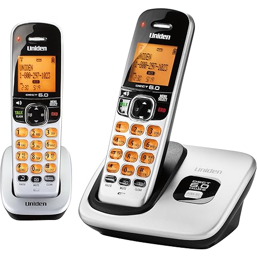 D1760-2 DECT 6.0 Expandable Cordless Phone with Caller ID, Silver, 2 Handsets