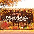Happy Thanksgiving Banner - 72x44 Inch Large Fall Backdrop For Party Decorations