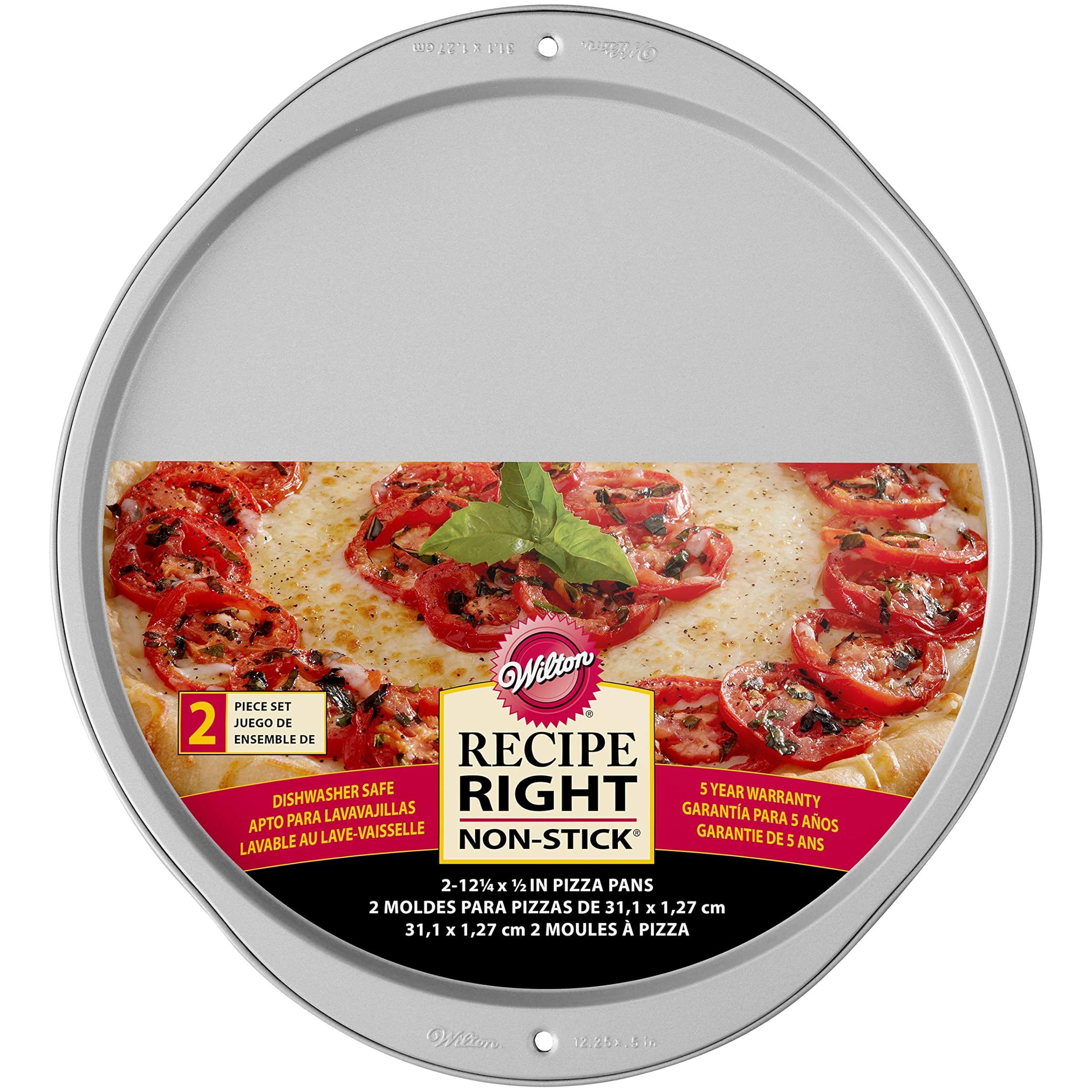 Wilton Recipe Right Pizza Jumbo Cookies Baking Frying Pans, Set of 2