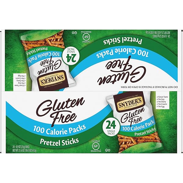 SNYDER’S OF HANOVER GLUTEN FREE PRETZEL STICKS, 100 CALORIE INDIVIDUAL PACKS, 24 CT